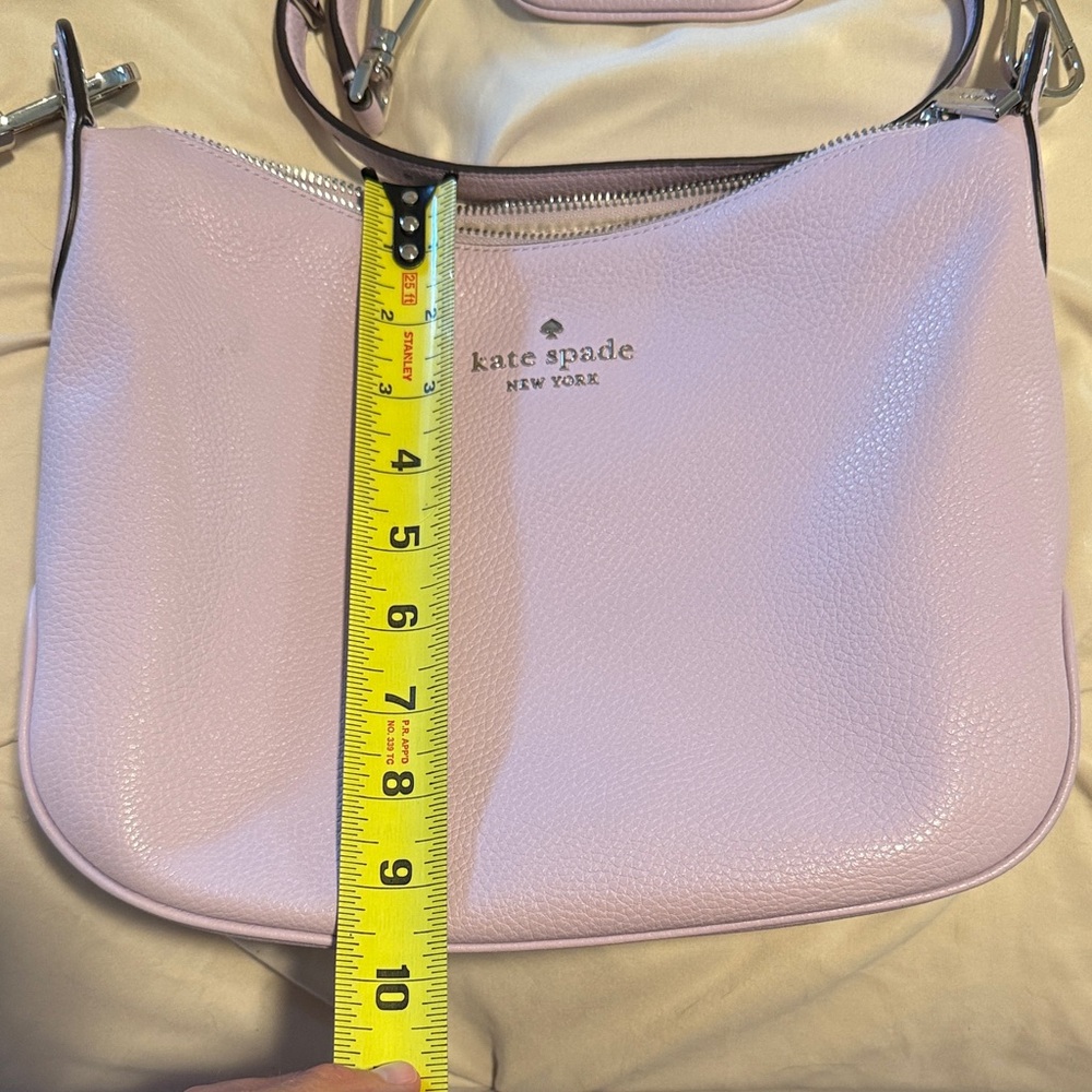 Kate Spade Lavender Pebbled Leather Crossbody with Striped Strap and Coin Pouch - Picture 9 of 10
